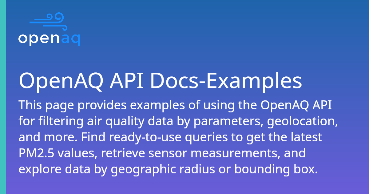 Examples | OpenAQ Docs